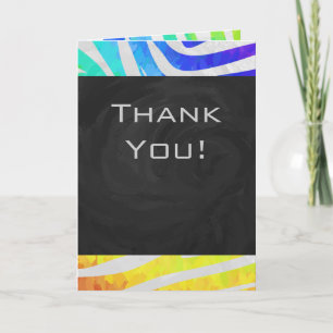 Zebra Monogram Rainbow and White Print Card