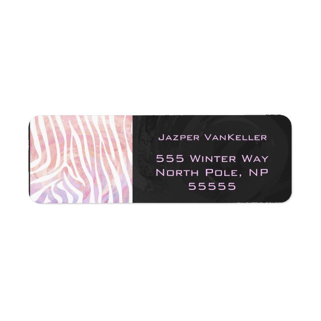 Zebra Monogram rose et blanc (Devant)