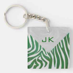 Zebra Monogramme Vert et Blanc Impression