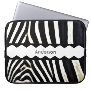 Zebra Monogrammed Laptop Sleeve