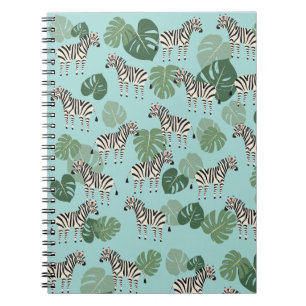 Zebra Monstera Pattern Notebook