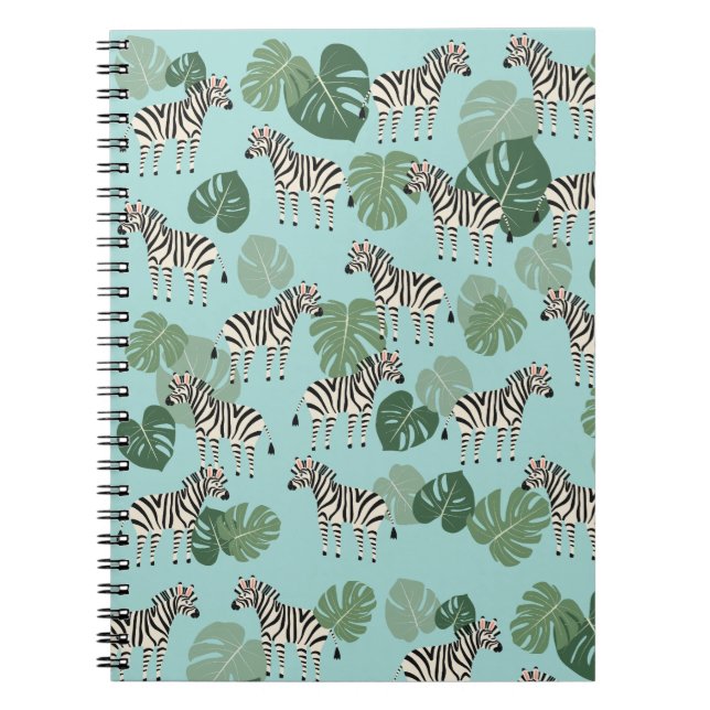 Zebra Monstera Pattern Notebook (Front)