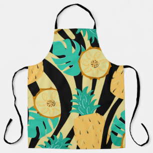 Zebra, monstera, pineapple: summer pattern. apron