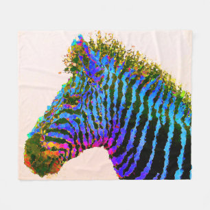 Zebra Mosaic Art 1 Fleece Blanket