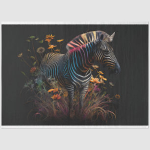 Zebra of Prism of Colours Flowers Decoupage  Tissue Paper
