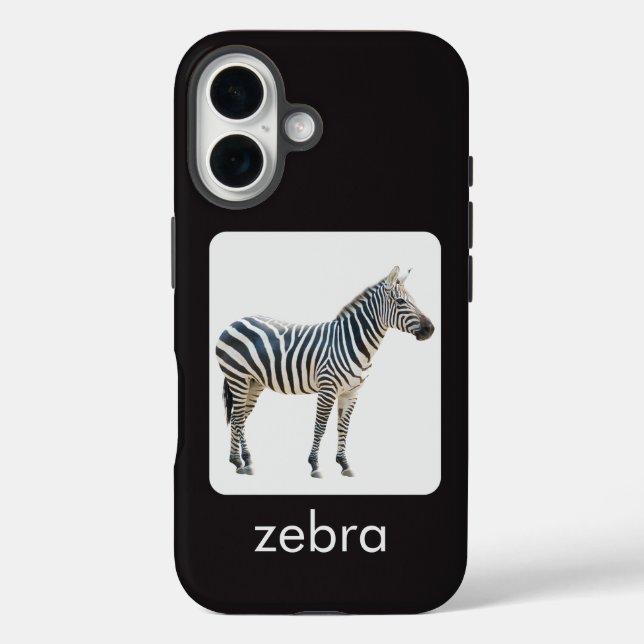 Zebra on white and black with text Case-Mate iPhone case (Back)
