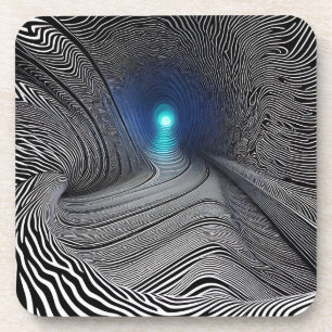 Zebra Optical Illusion Print, Coaster