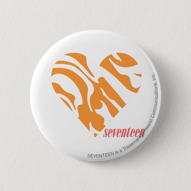 Zebra Orange 2 Inch Round Button (Front)