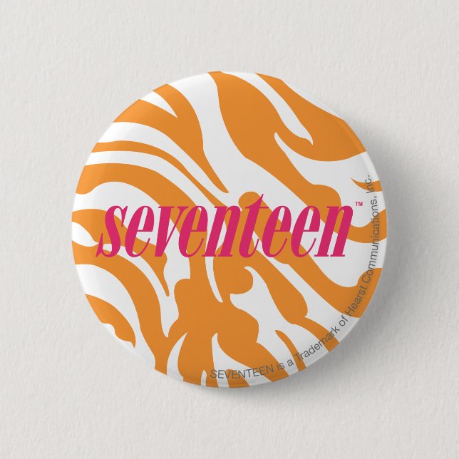 Zebra Orange 2 Inch Round Button (Front)
