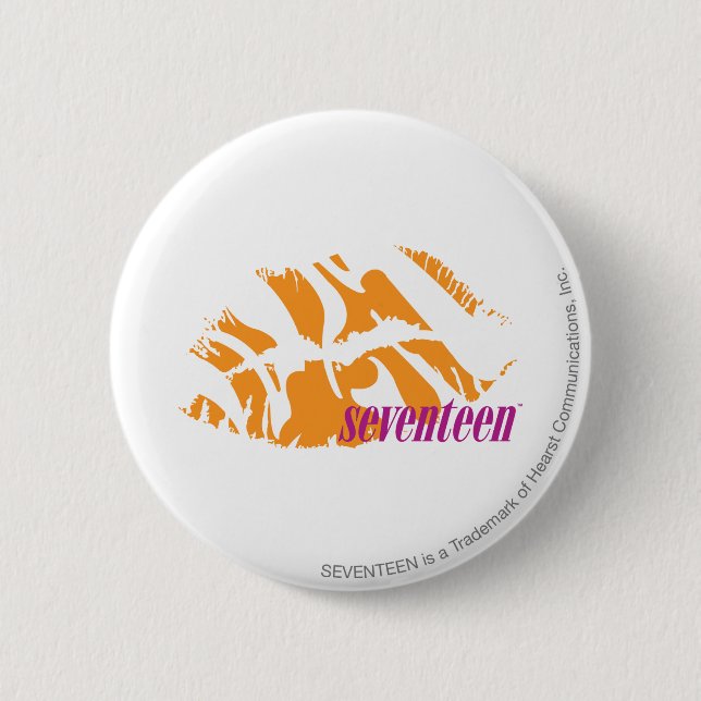 Zebra Orange 2 Inch Round Button (Front)