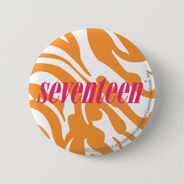 Zebra Orange 2 Inch Round Button (Front)