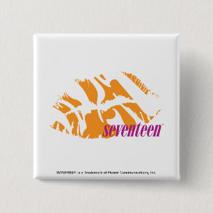 Zebra Orange 2 Inch Square Button