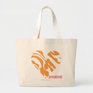 Zebra Orange 2 Large Tote Bag