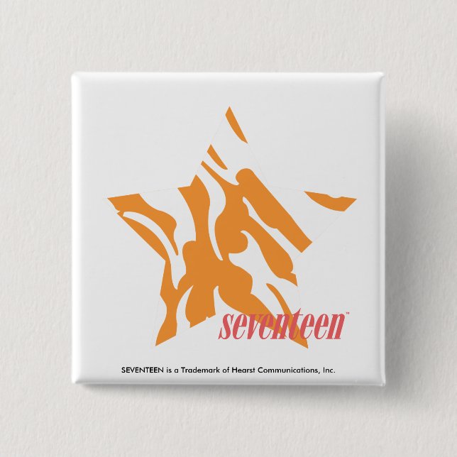 Zebra Orange 3 2 Inch Square Button (Front)