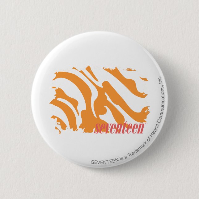 Zebra Orange 4 2 Inch Round Button (Front)