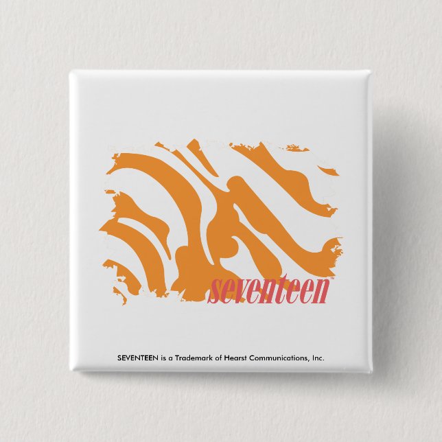 Zebra Orange 4 2 Inch Square Button (Front)