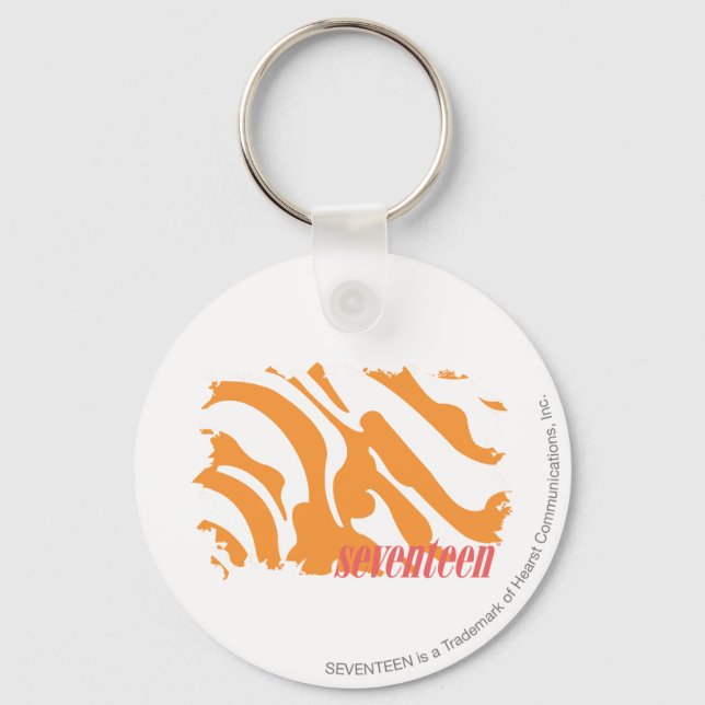 Zebra Orange 4 Keychain (Front)