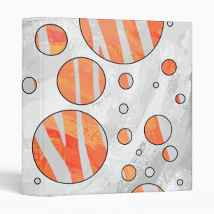 Zebra Orange and White Polka Dot Binder