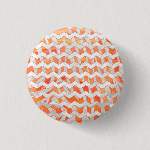 Zebra Orange and White Print 1 Inch Round Button