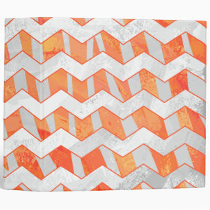 Zebra Orange and White Print Binder