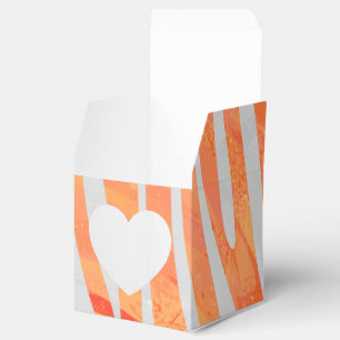 Zebra Orange and White Print Favor Box