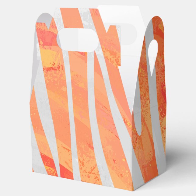 Zebra Orange and White Print Favor Box (Opened)