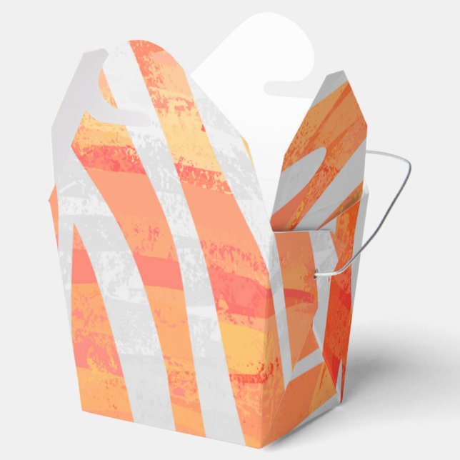 Zebra Orange and White Print Favor Box (Opened)