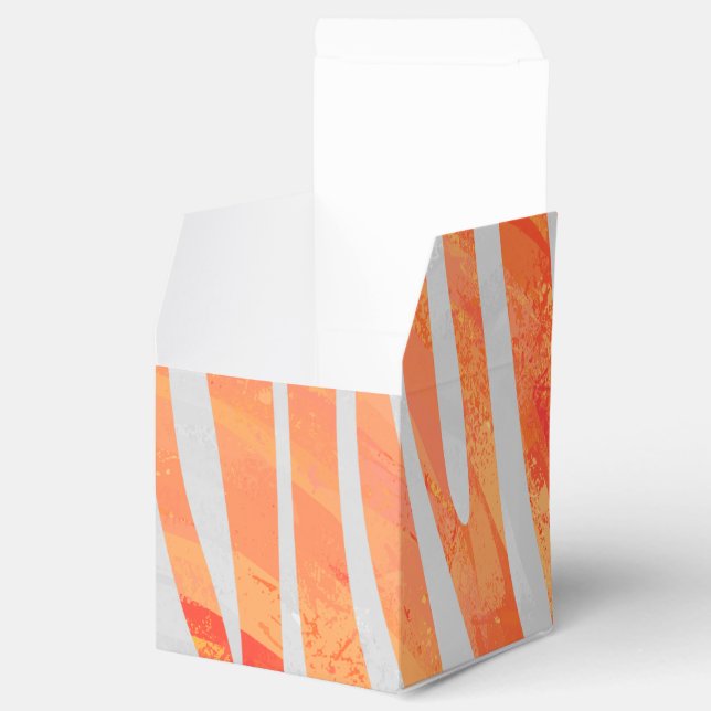 Zebra Orange and White Print Favor Box (Opened)