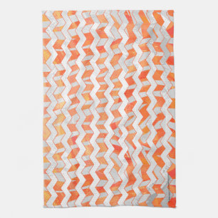 Zebra Orange and White Print Kitchen Towel