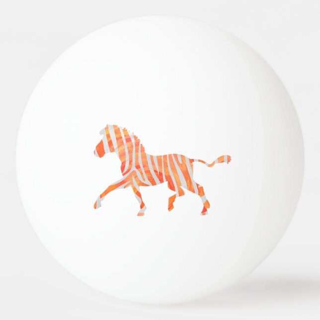 Zebra Orange and White Print Ping Pong Ball (Back)