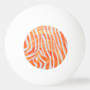 Zebra Orange and White Print Ping Pong Ball