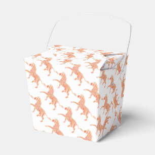 Zebra Orange and White Silhouette Favor Box