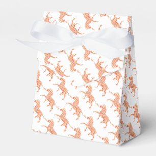 Zebra Orange and White Silhouette Favor Box