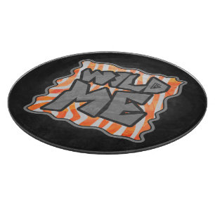 Zebra Orange and White Wild Me Cutting Board