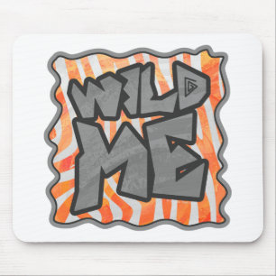 Zebra Orange and White Wild Me Mouse Pad