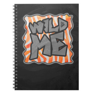 Zebra Orange and White Wild Me Notebook
