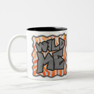Zebra Orange and White Wild Me Two-Tone Coffee Mug