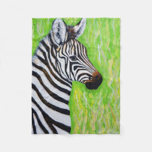 Zebra Painting Fleece Blanket