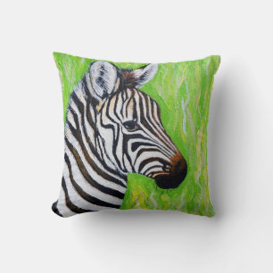 Zebra Painting Throw Pillow