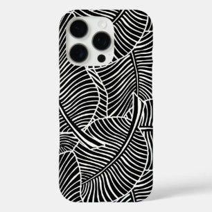 Zebra Palm Hawaiian Tropical Black and White  iPhone 16 Pro Case