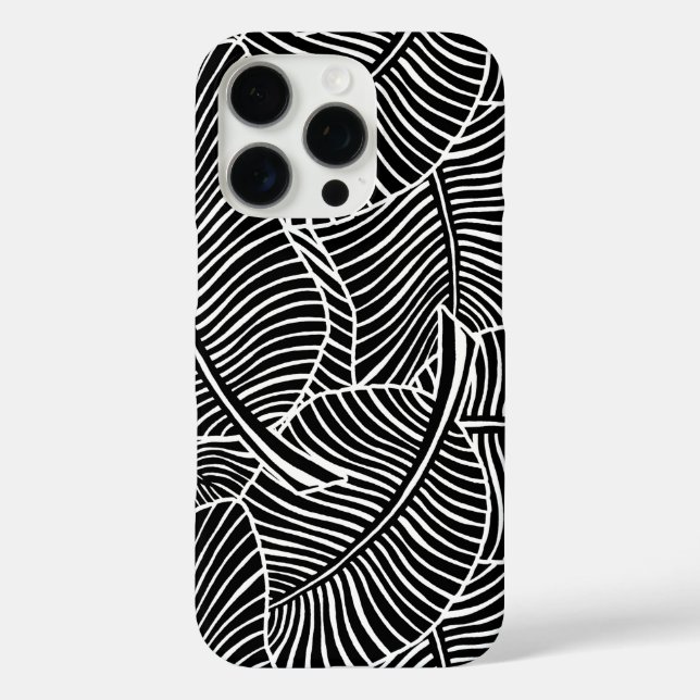 Zebra Palm Hawaiian Tropical Black and White  Case-Mate iPhone Case (Back)