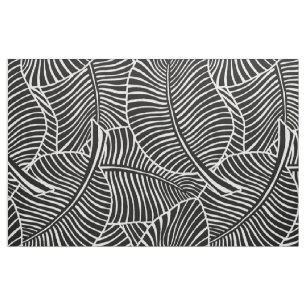 Zebra Palm Hawaiian Tropical Black and White Fabric