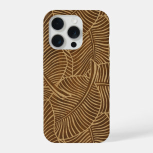 Zebra Palm Hawaiian Tropical Faux Woods iPhone 15 Pro Case