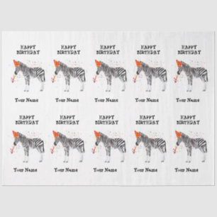 Zebra Partying - Animals at Birthday Party Tissue Paper