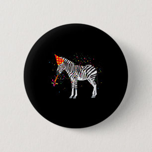 Zebra Partying Animals Having A Party  2 Inch Round Button