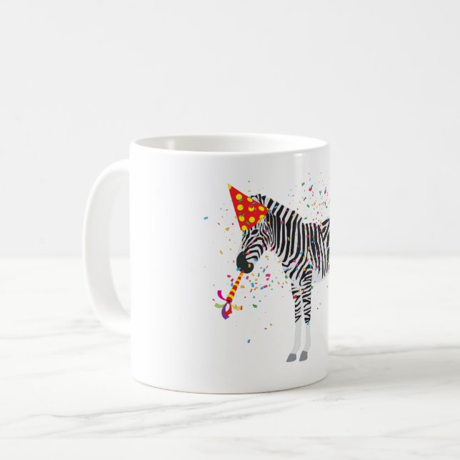 Zebra Partying - Animals Having a Party Coffee Mug (Front Left)