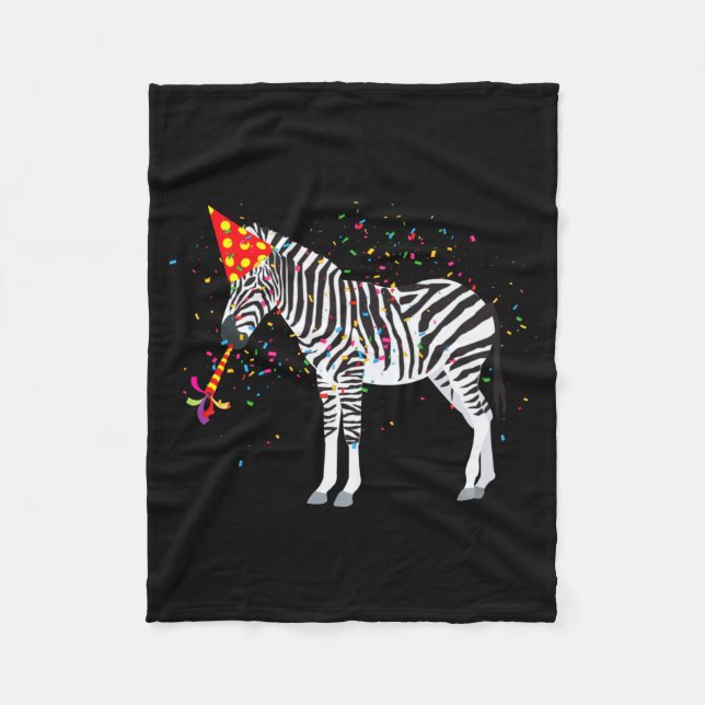 Zebra Partying Animals Having A Party  Fleece Blanket (Front)
