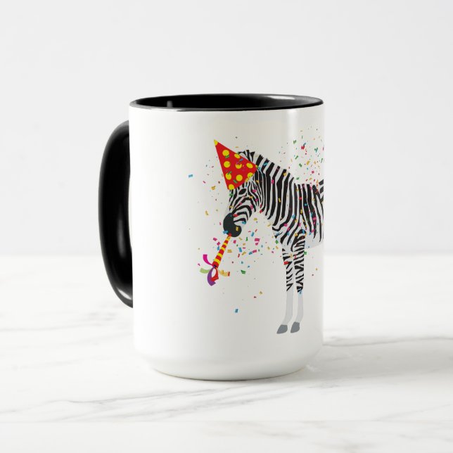 Zebra Partying - Animals Having a Party Mug (Front Left)
