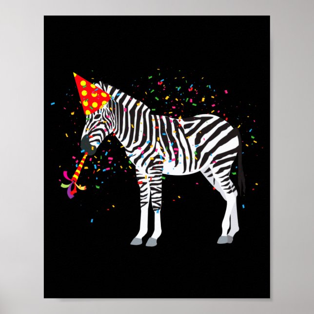Zebra Partying Animals Having A Party  Poster (Front)