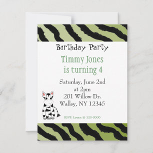 Zebra Patate Anniversaire Invitation